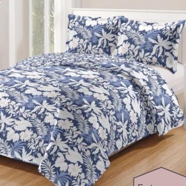 Imagem de Kit Cobre Leito Colcha Daily Casal 3 Peças Dupla Face Estampado - Floral 41 - 100% Poliéster