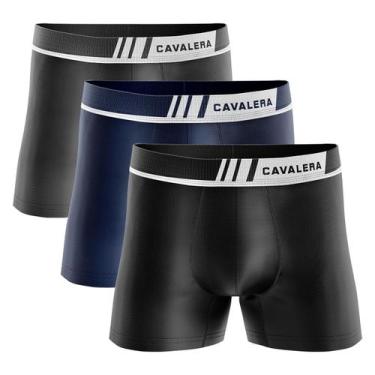 Imagem de Kit 3 Cuecas Boxer Cavalera Masculina Sem Costura Poliamida Original C