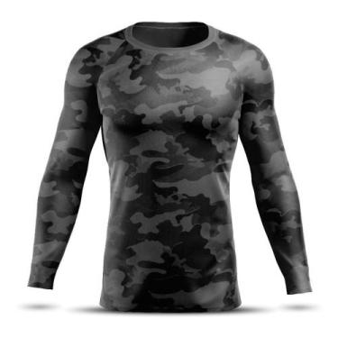 Imagem de Camisa Segunda Pele Tática Blusa Masculina Térmica Rashguard Manga Lon