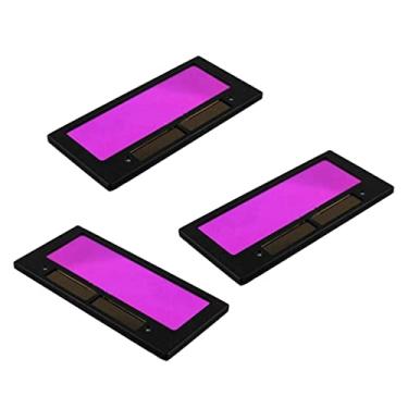 Imagem de barenx Conjunto de 3 lentes de capacete de soldagem solar com filtro de escurecimento totalmente automático, proteção UV IR, 10,8 x 5 cm
