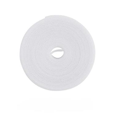 Imagem de Abraçadeiras de gancho e laço 5M, alças de gerenciamento de cabos reutilizáveis, organizador de cabos para casa, escritório, organização de fios eletrônicos (branco)