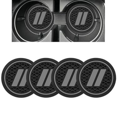 Imagem de YOSRTER Porta-copos com 4 peças para Dodge Charger Durango SRT Challenger Journey Dart antiderrapante para copos de 6 cm para acessórios Dodge (acabamento cinza)