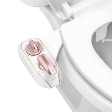 Imagem de LUXE Bidet NEO 320 Plus – Acessório de bidê patenteado apenas para assento de vaso sanitário, dobradiças inovadoras limpas, deslizante, autolimpeza avançada de 360°, quente, bicos duplos, lavagem feminina e traseira (ouro rosa)