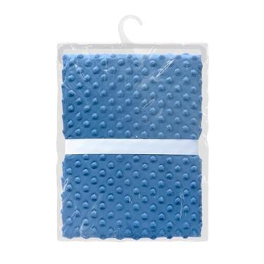 Imagem de Kit Bebê Loani Manta Pipoquinha Soft com Naninha Elefantinho Azul