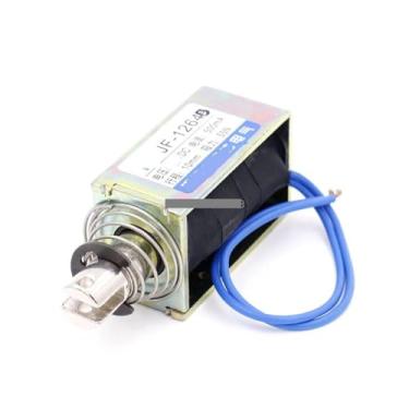 Imagem de JF-1264B DC 24V 500mA 55N 10 mm Tipo de empurrar quadro aberto eletroímã solenoide de movimento linear