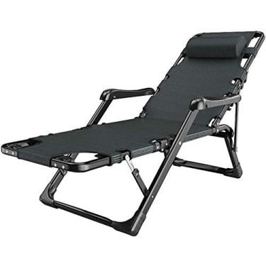 Imagem de Espreguiçadeira cadeiras de jardim cadeira dobrável grande para escritório ao ar livre cadeira recreativa cadeira de sol dobrável encosto reclinável deitado para gramado praia jardim acampamento pesca