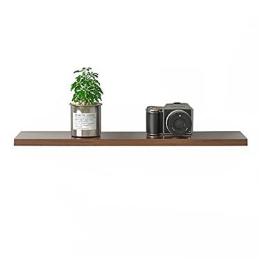 Imagem de Prateleiras flutuantes montadas na parede, prateleira de parede rústica de madeira maciça natural, capacidade de carga de 15 kg, para banheiro, quarto, sala de estar, cozinha, prateleiras de