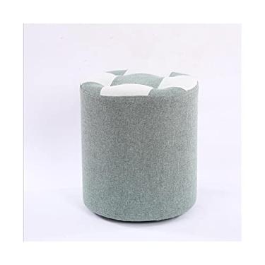 Imagem de Banqueta redonda otomana para ambientes internos e externos, apoio para os pés, moderno, criativo e preguiçoso, para pátio, jardim, acampamento ou banco de sapato doméstico (verde menta)