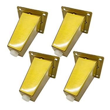 Imagem de ZJYWMM 4 pés de móveis de mesa dourada, pernas de metal, peças de elevação de móveis de aço inoxidável, pernas de móveis, pernas quadradas de mesa, acessórios de substituição, pernas de sofá, pernas