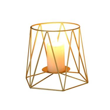 Imagem de Castiçal decorativo suporte de vela para vela Tealight metal geométrico fosco castiçal grande pequeno