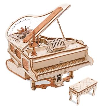 Imagem de Caixa De Música 3d Estéreo Quebra-cabeça Playground De Madeira Artesanal Diy Montado Caixa De Música Mecânica Presente Do Feriado caixa de música adulta(Piano)