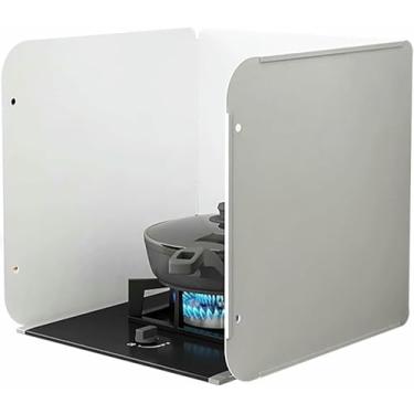 Imagem de Protetor contra respingos para cozinhar, protetor contra respingos de óleo de 3 lados, tela dobrável contra respingos de gordura, protetor antirespingos para fogão, fácil de limpar (39,9 x 30 cm)