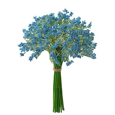 Imagem de Flores artificiais simulação de rosas buquês de casamento floral falso flor rosa flor de seda buquê amarrado à mão rosas flores artificiais flores artificiais (cor: azul, tamanho: tamanho único)