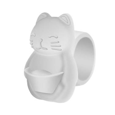 Imagem de Protetor de parede de porta - Protetor de parede para maçaneta de porta | Protetor de almofada de silicone, silenciador de capa protetora, reutilizável, elefante de gato da sorte, decoração fofa