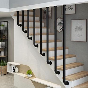 Imagem de FZZIBQYR Trilhos de escada para barra de apoio de metal interno/externo de ferro forjado corrimão de escada corrimão de escada corrimão de escada corrimão de escada corrimão de escada