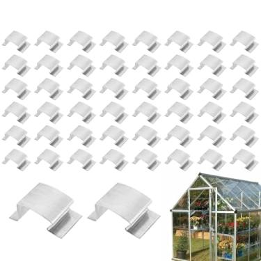 Imagem de Clipes de painel de estufa | Grampos de jardim 50X, conectores reutilizáveis em forma de G, acessórios de fixadores para plantas de cultivo de orquídeas e pimenta