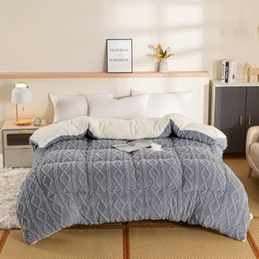 Imagem de Cobertor de inverno macio de lã de cordeiro, edredom quente engrossado dupla face, colcha de inverno de lã de cama de caxemira para clima frio, amarelo, 180 × 220 cm