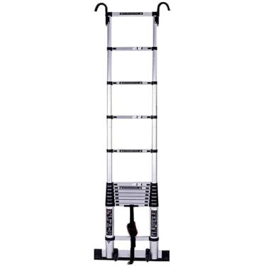 Imagem de OKUOKA Escada telescópica extensível de alumínio telescópica escada de extensão com gancho, dobrável multiuso extensível DIY escada reta portátil para casa loft escritório engenharia (tamanho:
