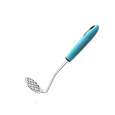 Imagem de Espremedor de batata manual de aço inoxidável - Ferramenta de cozinha versátil para abóbora, banana e alho - Utensílio de cozinha azul para cozinhar e preparar alimentos