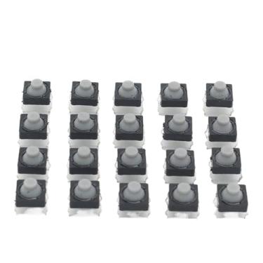 Imagem de 20 peças/lote 8 x 8 x 5 mm 4 pinos G77 silicone condutor sem som tátil interruptor de botão de auto-redefinição