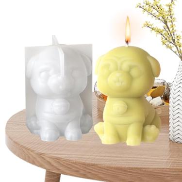 Imagem de Molde de vela de silicone para cães - moldes de cimento para decoração de casa - Ferramenta de fundição de gesso para decoração de mesa de silicone, molde de concreto 3D para decoração de casa