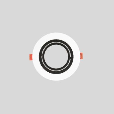 Imagem de Spot de Embutir Redondo Preto e Branco AR111 GU10 Direcionável Plano 17cm