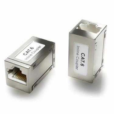 Imagem de RetailAndBulk Acoplador Ethernet de 10 GB, conector fêmea para fêmea, adaptador de rede RJ45 (pacote com 2)