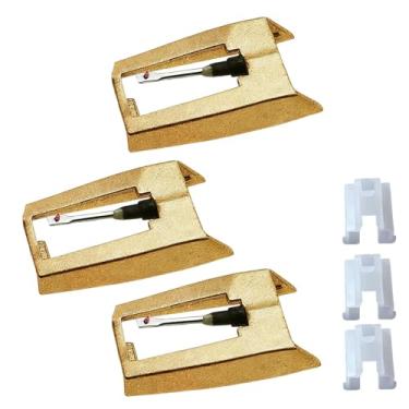 Imagem de Nextpal Agulha de toca-discos de 3 peças, substituição de caneta de diamante para toca-discos e toca-discos de vinil, compatível com Crosley Victrola Jensen e outros modelos de fonógrafo, para música