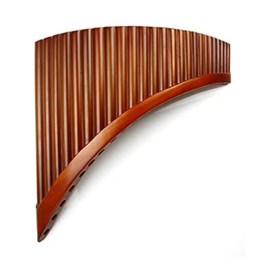 Imagem de Flauta de panela de 25 tubos feitos à mão com chave C Panpipes Instrumento de sopro de madeira Flauta de bambu (Cor: Esquerda)