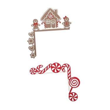 Imagem de Fancyes Decorações de canto de porta de Natal, placas, enfeites de metal para festas natalinas, decoração de Natal para portas, Pão de Gengibre