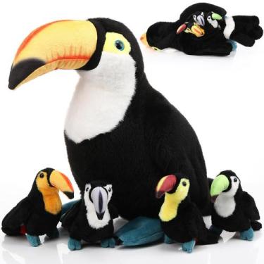 Imagem de Brinquedo de pelúcia Stuffed Animal Hydren Toucan com 4 bebês de 36 cm