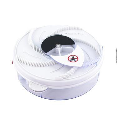 Imagem de Armadilha Elétrica Pega Moscas USB Silenciosa Giratória, Branco 24cm Diâmetro, 4W, Plástico, 110v/220v