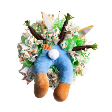 Imagem de shamjina Coelhinho da páscoa bunda grinalda parede acento pano de fundo ornamento porta da frente guirlanda artificial primavera para janela do festival