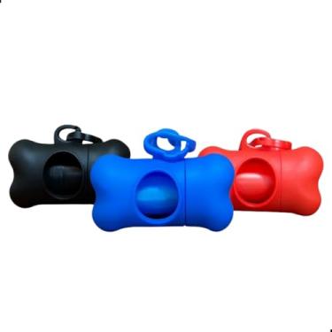 Imagem de Kit Porta Saquinhos Higiênicos para Pet com Suporte em Formato de Osso + 1 Refil com 15 Sacolas – Prático para Passeios e Higiene do Seu Pet - Cores Sortidas - 01 Unidade