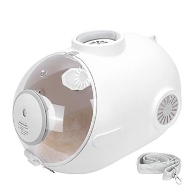 Imagem de Naroote Cápsula de Bolsa de Ombro Inovadora Cat Capsule Carrier Com Ventilador Elétrico e Luz Suave, Branca, 24L, 46 X 31 X 33,5 Cm