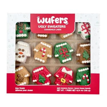 Imagem de Biscoitos para cães Wufers Santa's 12 Days of Christmas, 12 unidades – Petiscos divertidos para cães (suéter feio)