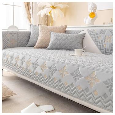 Imagem de SPXMQSS Capas de sofá para sofá secional, capas de assento de sofá macias, capa de sofá de canto antiderrapante universal em forma de L, capas de almofada laváveis C 90 x 240 cm