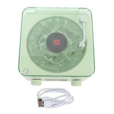 Imagem de OPPWONG Toca-discos Alto-falante Bluetooth 4 Modos de Iluminação e Tempo Ajustáveis Alto-falante Modelo de Gravação Vintage Som Surround 360 ° 3 Modos de Iluminação Dinâmica (Algas Marinhas Verdes)