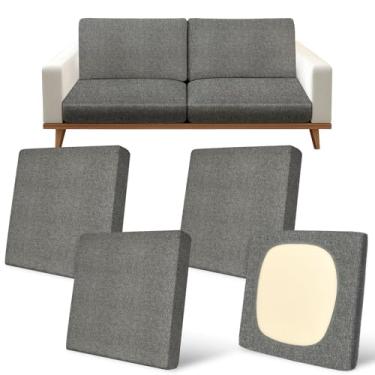 Imagem de pickyNproud 4 peças de capas de almofada de pátio elásticas para sofá ao ar livre, capas de substituição laváveis para móveis com parte inferior elástica para sofá e cadeira