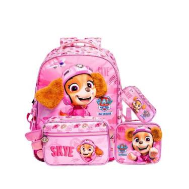 Imagem de Kit Patrulha Canina Skye Mochila Costas + Lancheira + Estojo - Xeryus