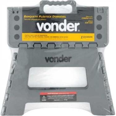 Imagem de Banqueta Plastica Dobravel 220Mm Cinza Alça Vonder 150Kg