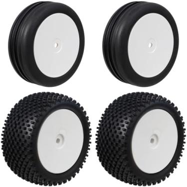 Imagem de HobbyMarking 1/10 Off-Road Front & Rear Wheels Rims and Rubber Tires 12mm Hex Hub Foam Inserts for Tamiya TT-02B DF-02 SRX2 SRX4 Bandit Tekno EB410 2WD RC Car Upgrades