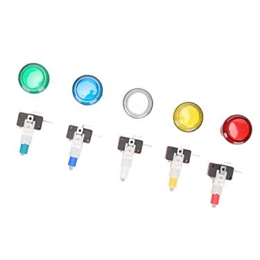 Imagem de SUNGOOYUE Conjunto de Botões de LED, 32 Mm, Material ABS, 5 Cores Com Micro Interruptor, Botões de Jogos DC12V para Projetos de Máquinas de Fliperama DIY