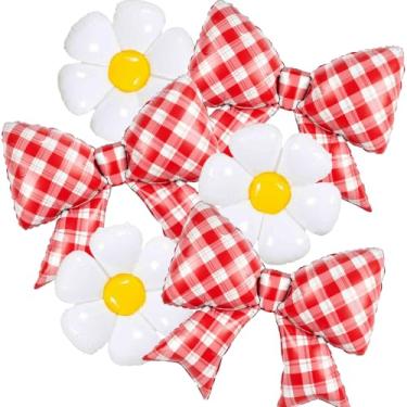 Imagem de Balões de laço vermelho, arcos guingão, balões vermelhos e brancos, decoração de Natal, decorações de festa de pizza, verão, churrasco, piquenique, festa, decoração de aniversário de um ganso bobo