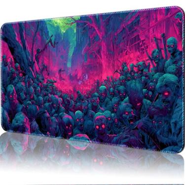 Imagem de April Space MTG Playmats(Stitched) Size 24x14 in with Card Zones Storage Bag (Zombies are Attacking-No Zone)