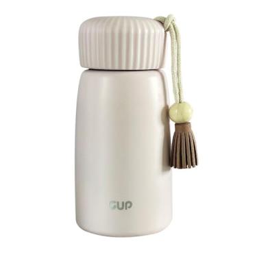 Imagem de Mini copo de água isolado, 250 ml, rosa, estilo borla esbranquiçada, altura 14 cm (bege)