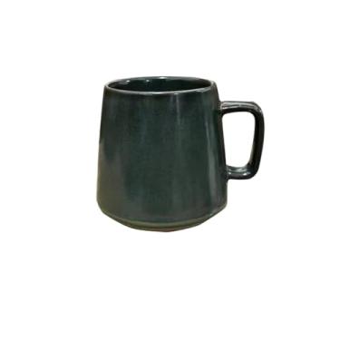 Imagem de Caneca de chá Caneca de cerâmica verde escuro com alça xícara café casa retrô comercial Xícaras de café