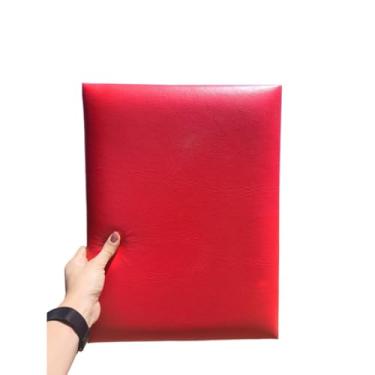 Imagem de Kit Cabeceira de Cama Placas Estofadas 30x40cm (Vermelho-Courino,1)