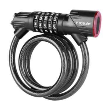 Imagem de Vaveren Cadeado de cabo para bicicleta de 120 cm de comprimento, à prova d'água, com 5 dígitos e sem chave, ideal para acessórios infantis.