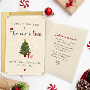 Imagem de Cartão de Natal romântico para marido, namorado, doce presente de Natal para esposa, namorada, cartões de Natal sinceros para ele e ela